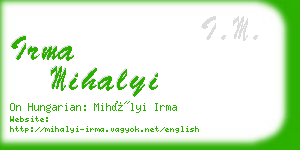 irma mihalyi business card